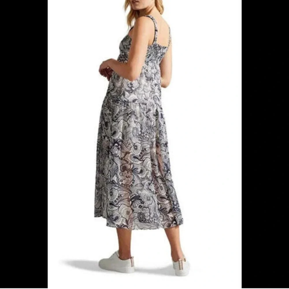 New! Ted Baker Adlinah‎ Square Neck Sleeveless Midi Dress Size 1 US 4 $395 - Picture 3 of 8